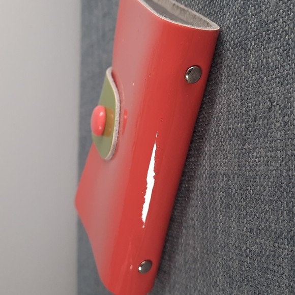 Pink Green Patent Leather Business Credit Photo Cards Card Wallet - Picture 5 of 6